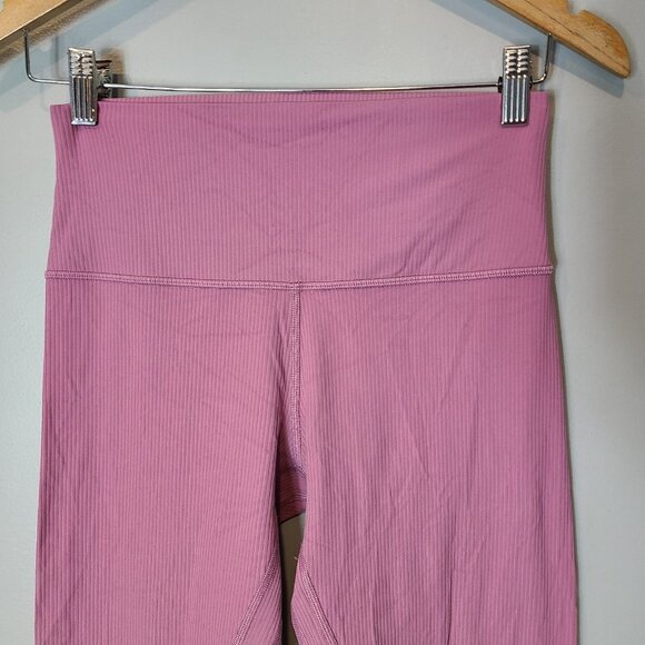 Lululemon Align Ribbed High-Rise Leggings Pant 28" Womens Sz 8 Pink Active - Picture 2 of 11